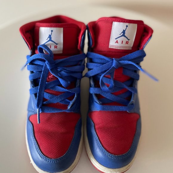 Air Jordan 1 Mid Game Royal/Gym Red-White - Picture 1 of 4